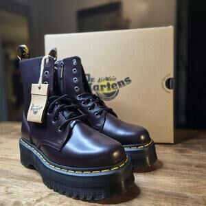 Dr. Martens JADON PLATFORM Boots Burgundy Smooth LEATHER Size 6 Men’s 7 Women’s